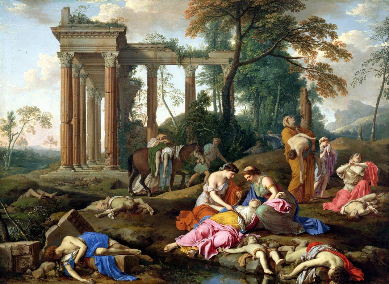 La morte dei bambini di Bethel, 1653 da Laurent de la Hyre