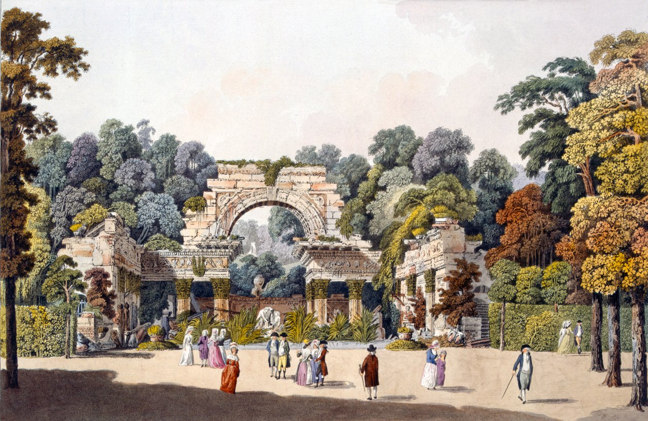 Rovina nel giardino del Palazzo di Schoenbrunn, Vienna, 1790s da Laurenz Janscha