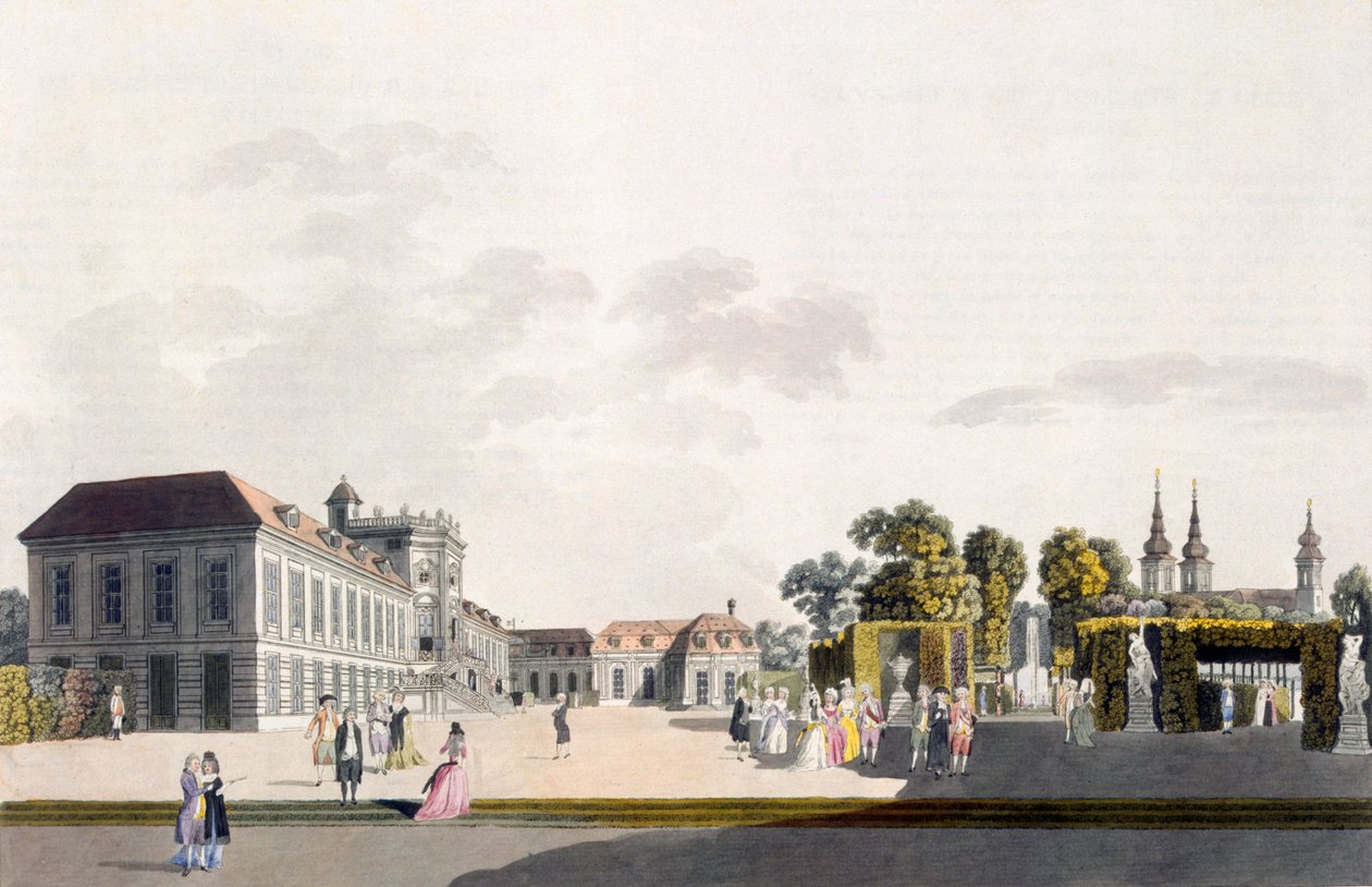 Veduta del palazzo e dei giardini di proprietà del principe di Kaunitz, Vienna da Laurenz Janscha
