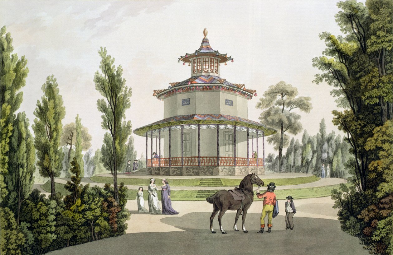 Veduta della Casa Estiva Cinese, Palazzo di Lichtenstein a Eisgrub, inciso da Johann Ziegler, 1792 da Laurenz Janscha
