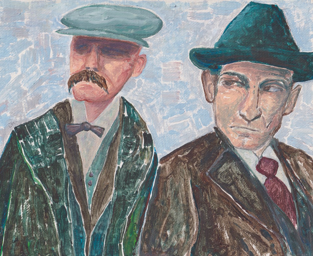 Sacco  Vanzetti, c.2019 (acrilico su tavola) da Laurie Michaels