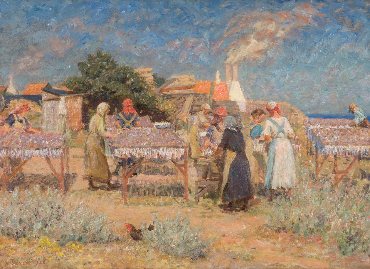 Essiccazione delle aringhe al sole da Laurits Regner Tuxen