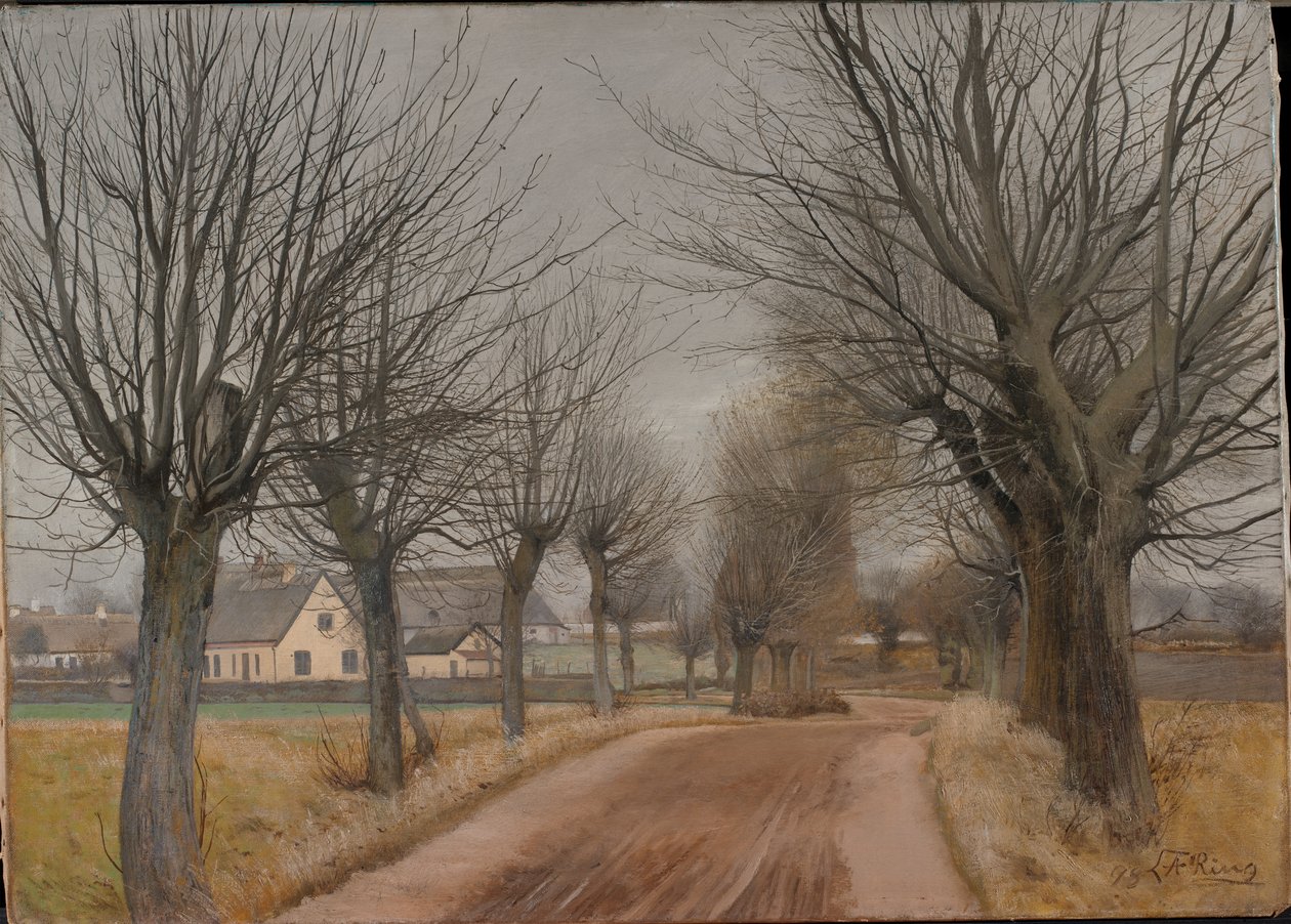 Una strada vicino a Vinderød, Zelanda, 1898 da Laurits Andersen Ring