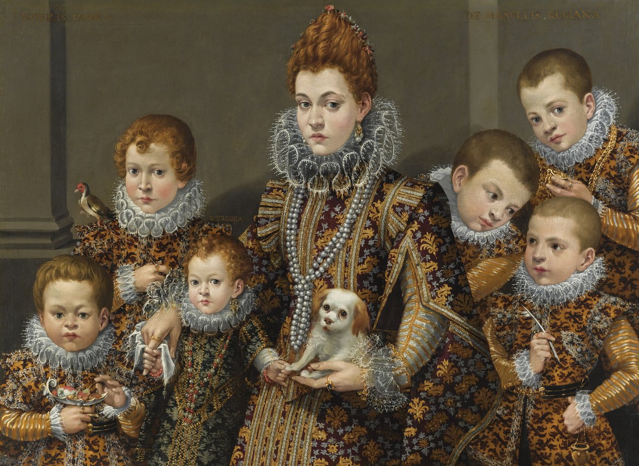 Ritratto di Bianca Degli Utili Maselli e dei suoi figli da Lavinia Fontana
