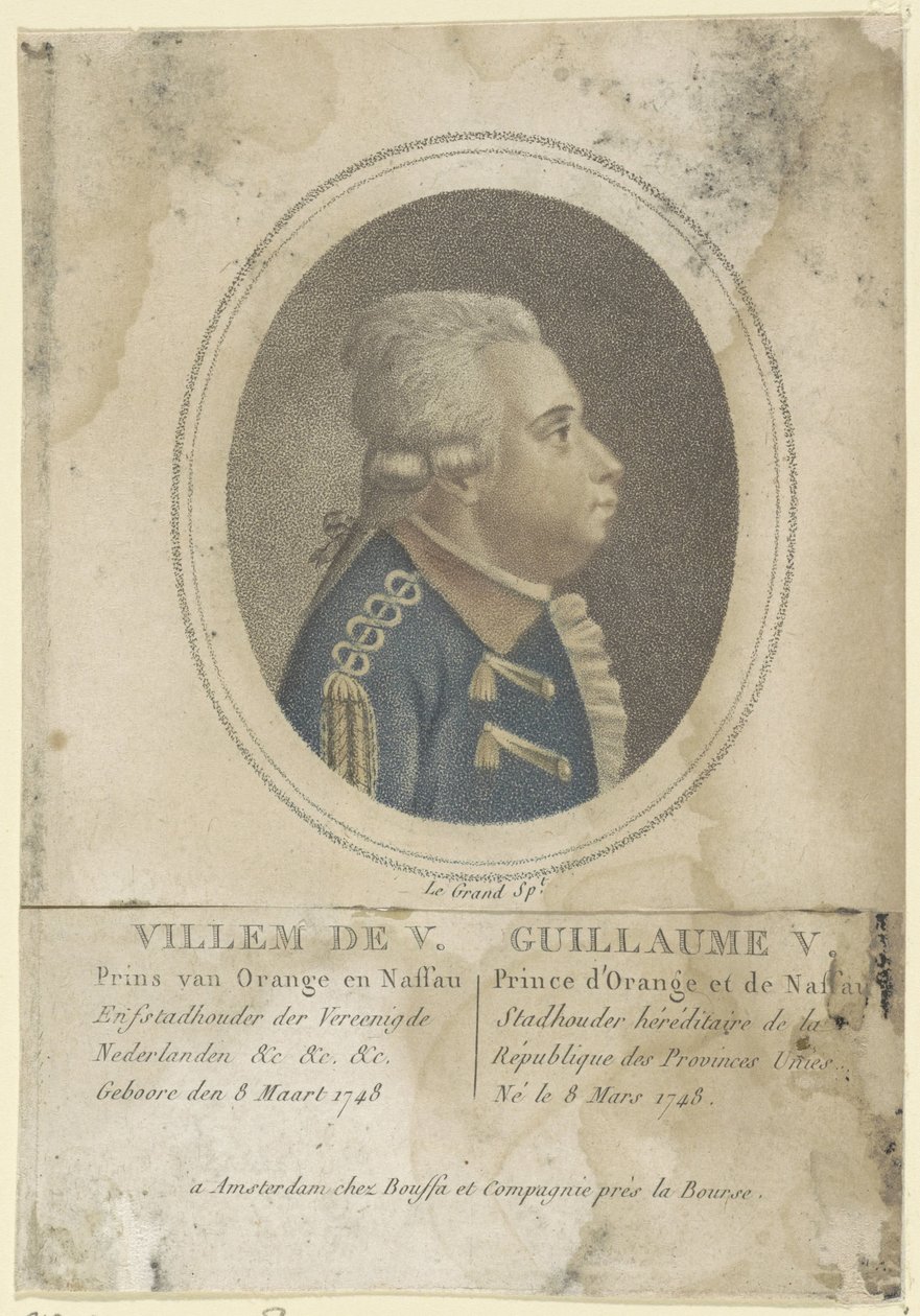 Ritratto di Guglielmo V, principe di Orange-Nassau da Le Grand