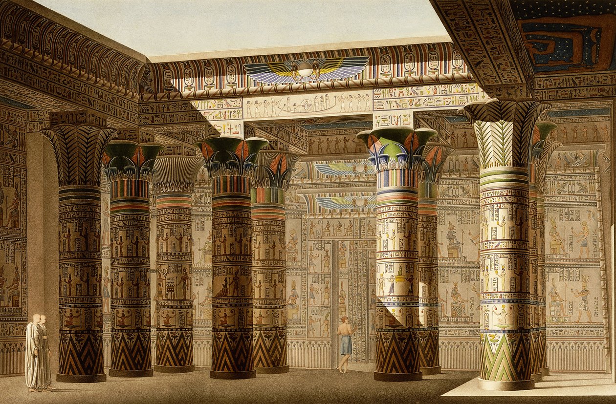 Portico del Grande Tempio di Philae, Nubia, c.1809-1812 da Le Pere (after)
