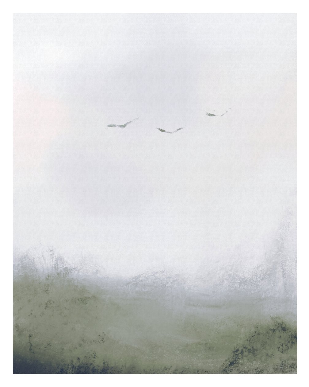 Uccelli che volano sopra un campo, c.2018 da Leah Straatsma