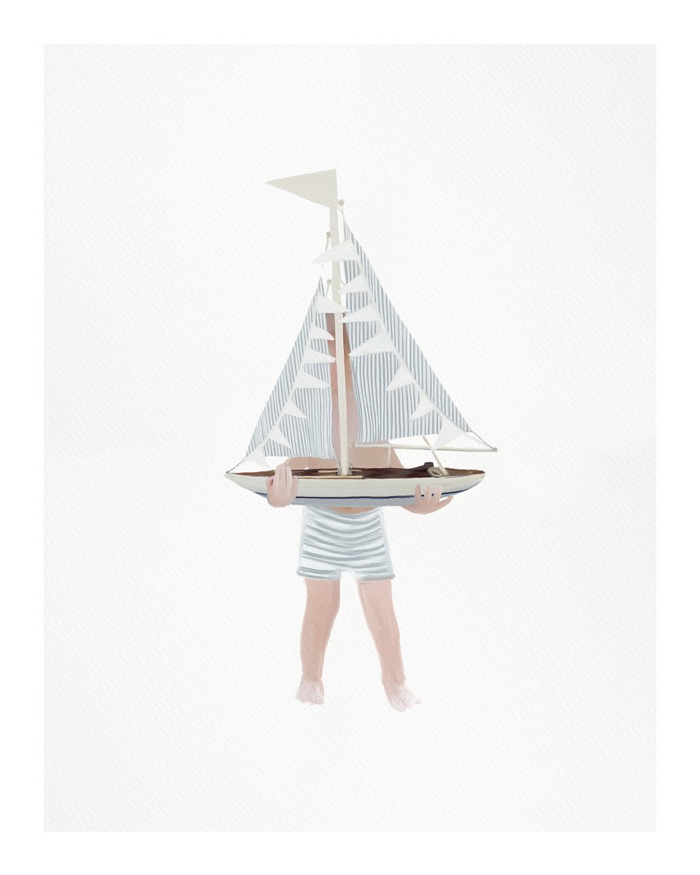 Ragazzo con barca a vela, c.2018 da Leah Straatsma