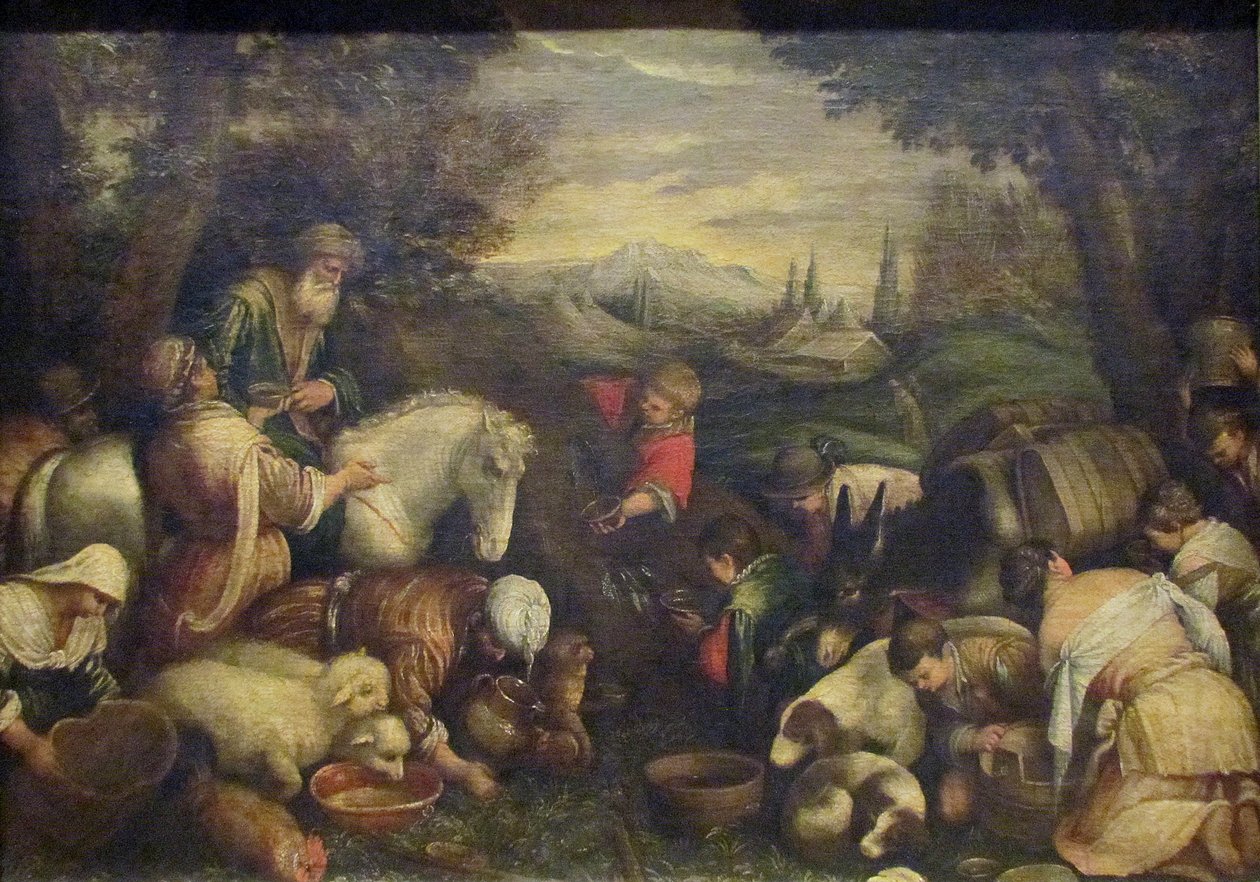 Mosè che colpisce la roccia da Leandro Bassano