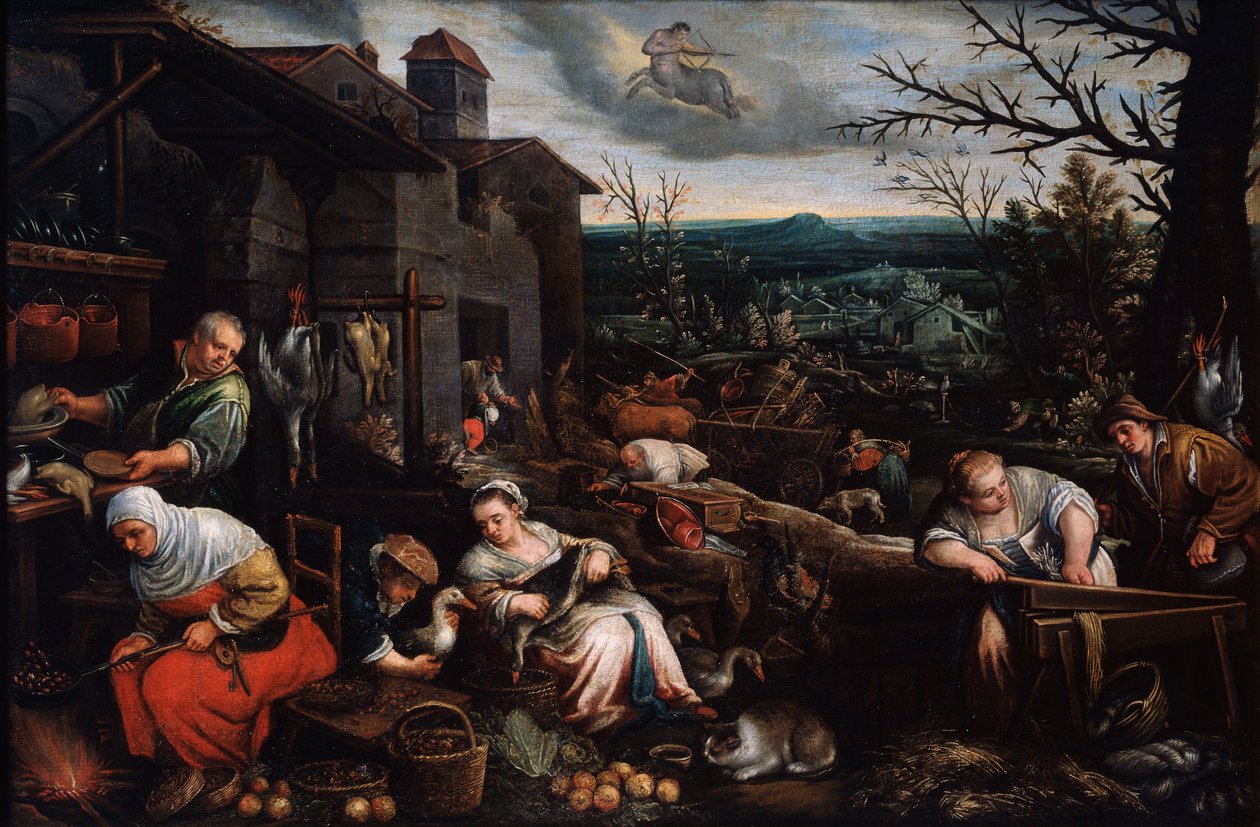 Novembre dalla serie Le Stagioni, fine 16° o inizio 17° secolo da Leandro Bassano
