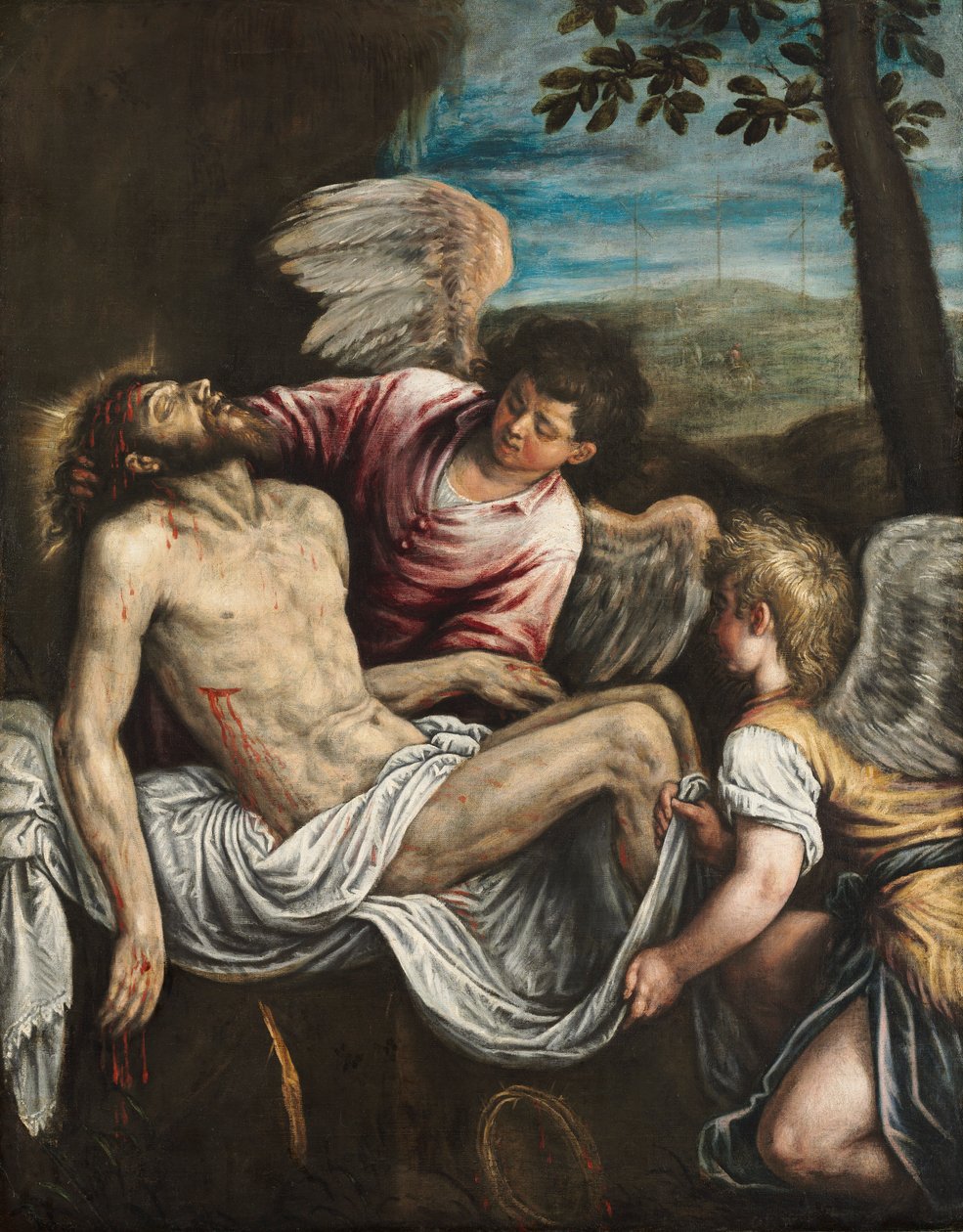 Il Cristo morto con angeli, c. 1580 da Leandro Bassano