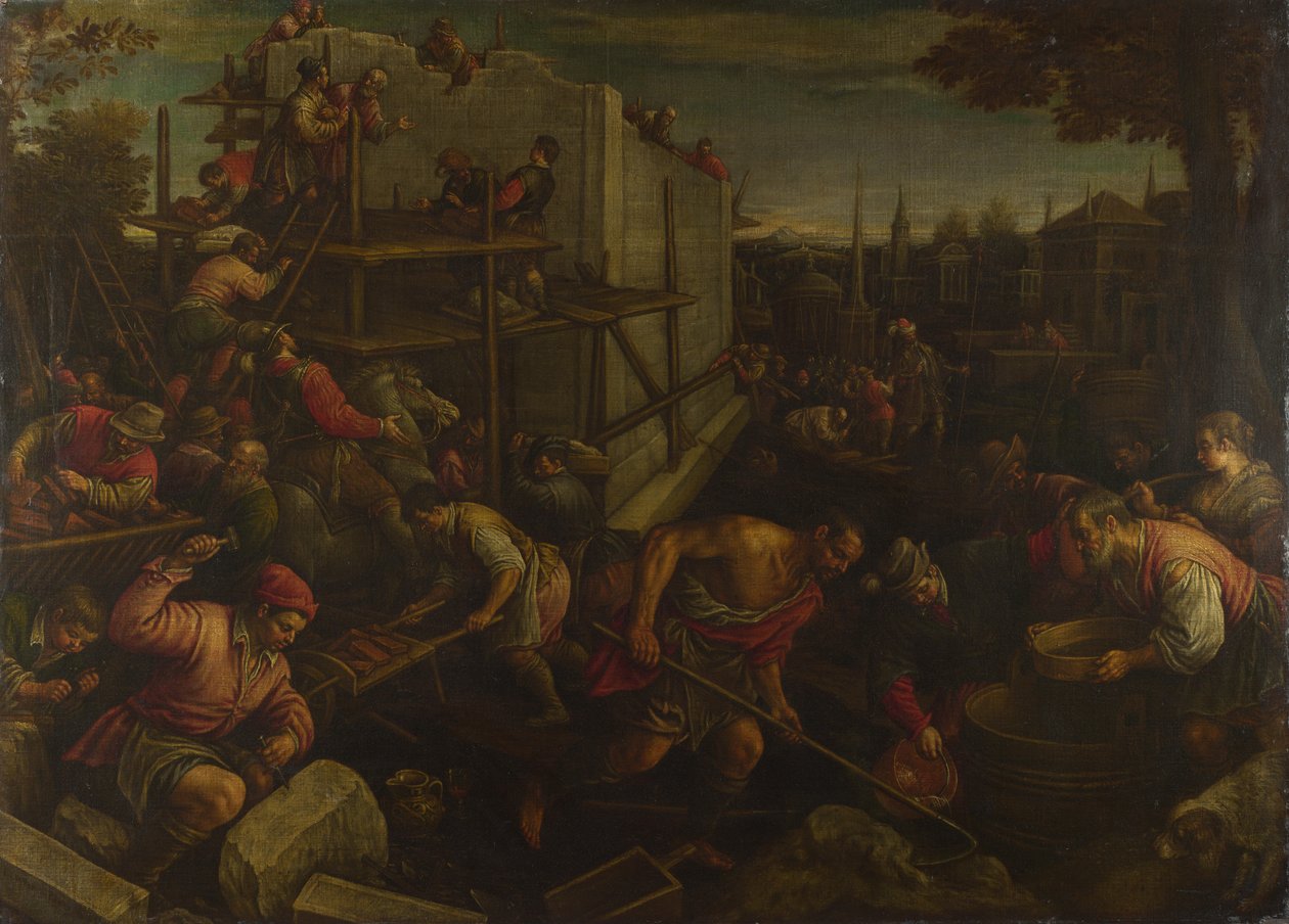 La Torre di Babele, ca. 1600 da Leandro Bassano