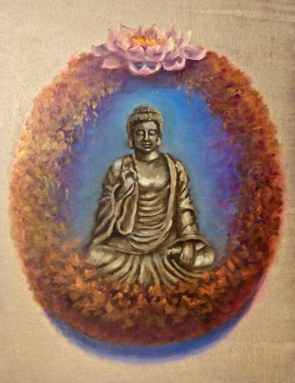 Pace - Buddha, 2024 (olio su tela) da Lee Campbell