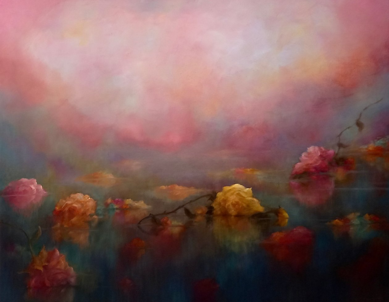 Rose alla deriva, 2025 (olio su tela) da Lee Campbell