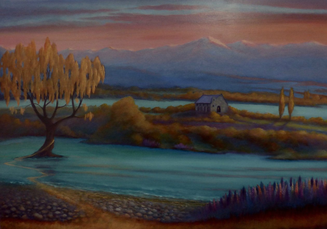 Due laghi, 2024 (olio su tela) da Lee Campbell