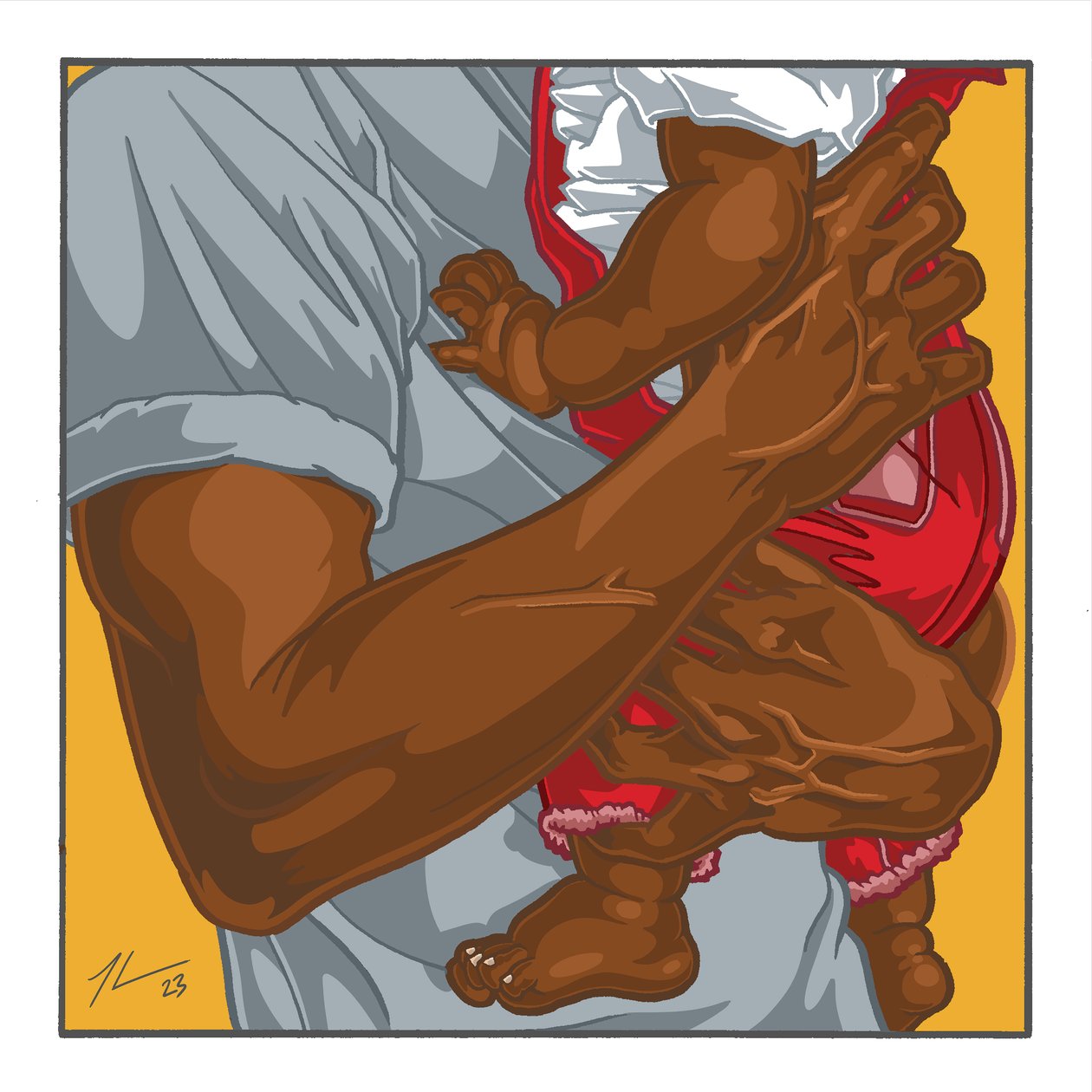 Il bambino di papà, 2023 circa (digitale) da Lee Mr