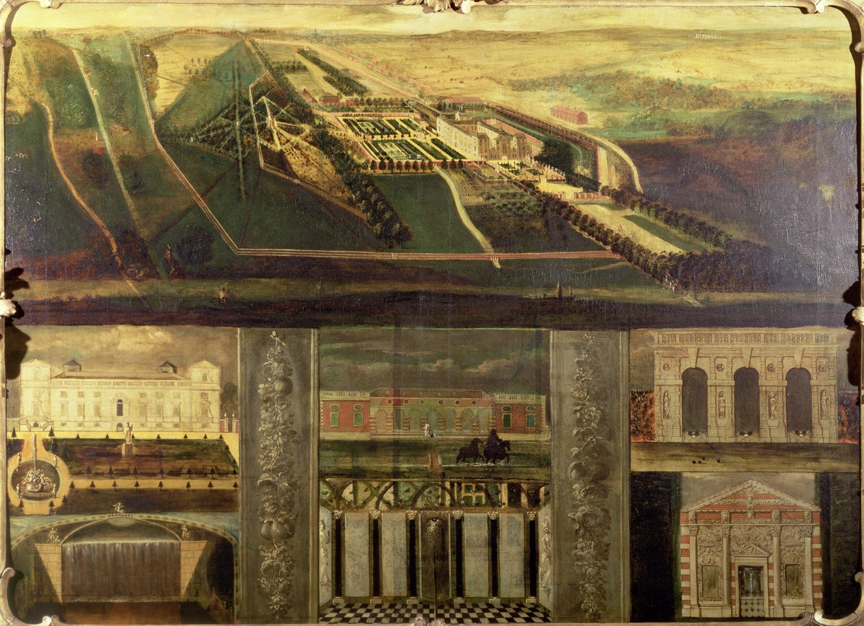 Veduta topografica di Wilton House da Leendert or Leonard Knijff