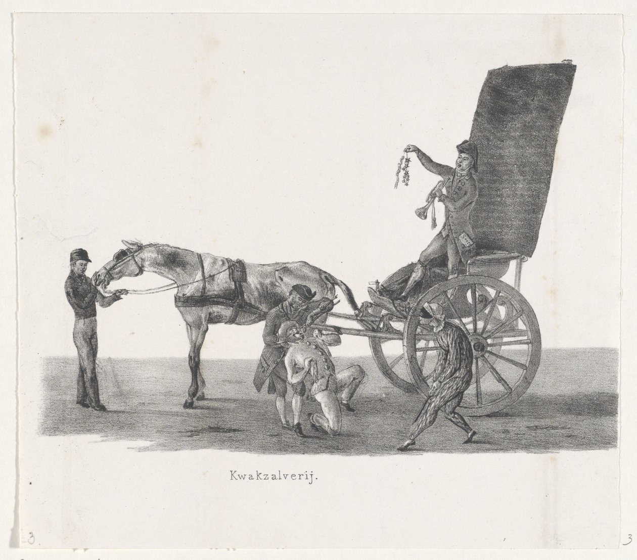 Carro con un ciarlatano, 1835 da Leendert Springer (I)