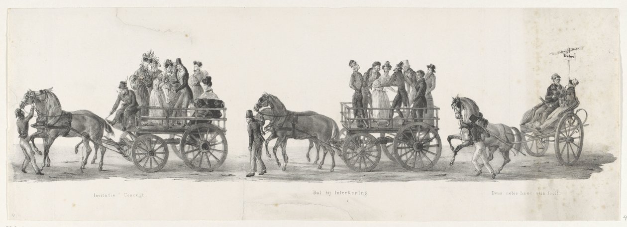Invito per un concerto, il ballo e studenti ubriachi, 1835 da Leendert Springer (I)
