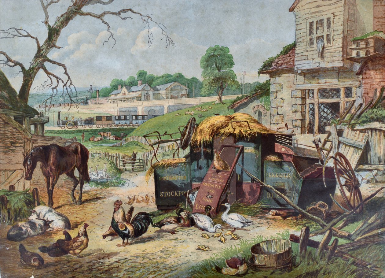 Passato e presente, 1860 circa (incisione su carta) da Leighton Bros