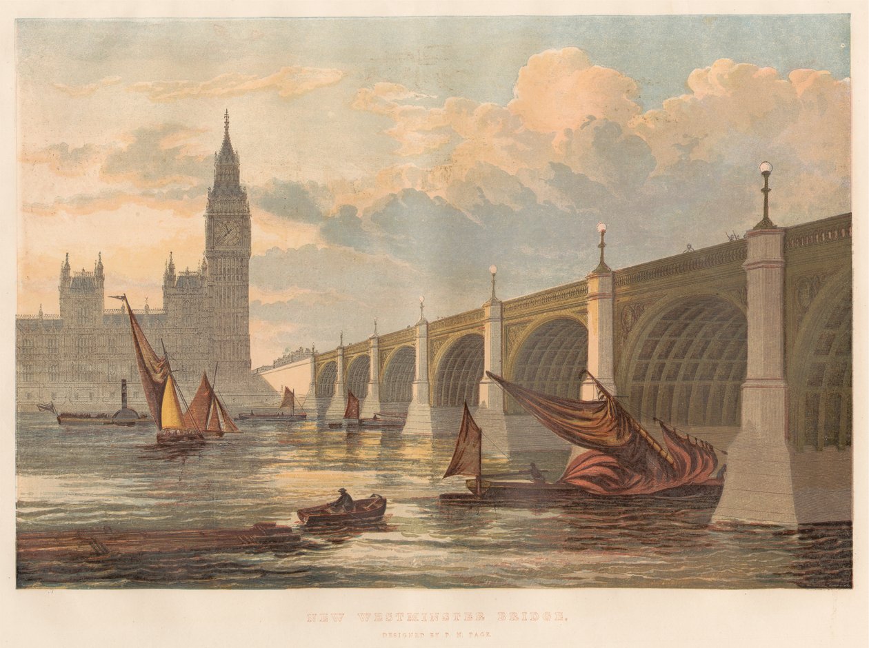 Nuovo ponte di Westminster, progettato da P. N. Page da Leighton Brothers
