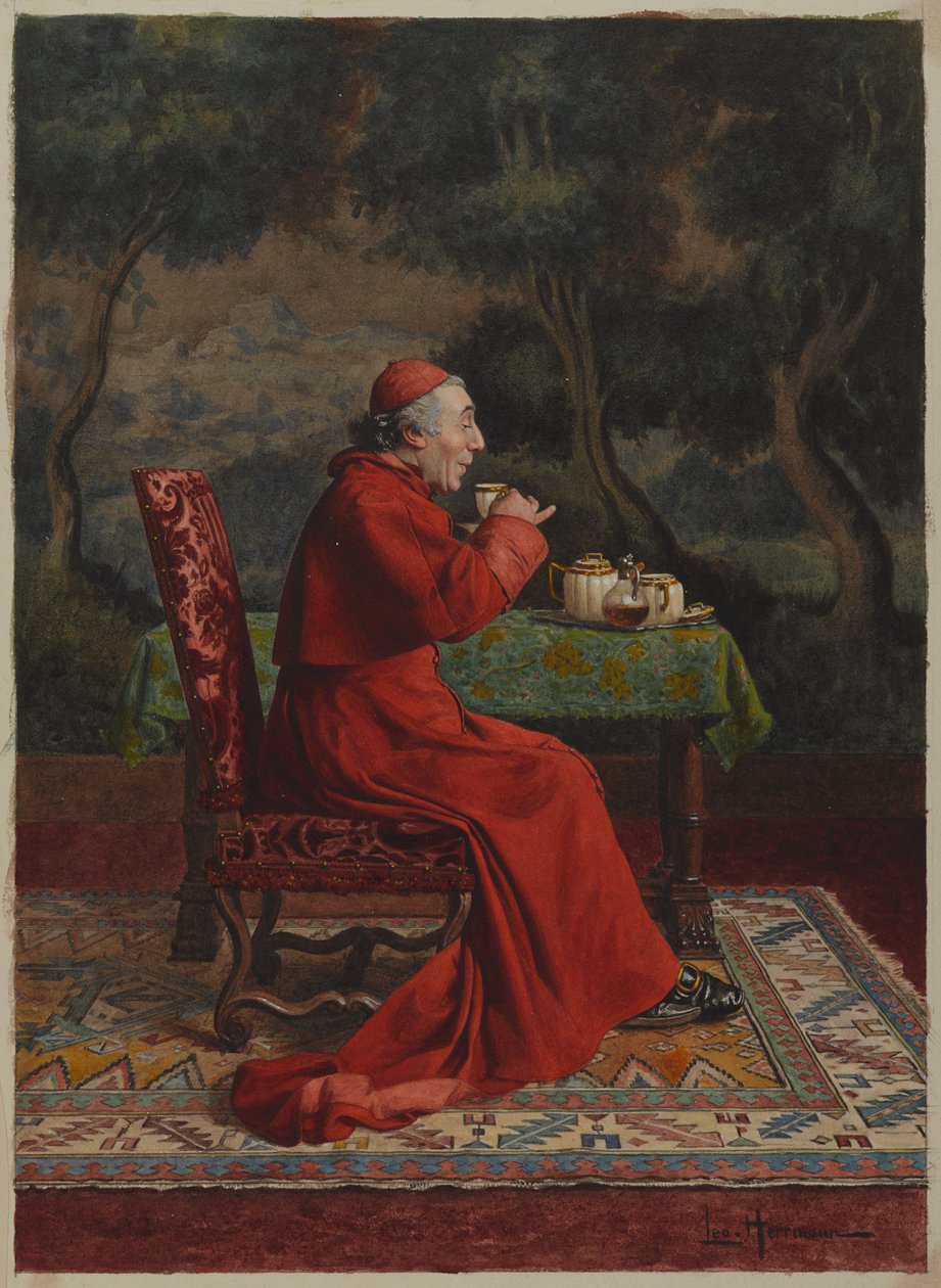 Cardinale che prende il tè da Leo Hermann