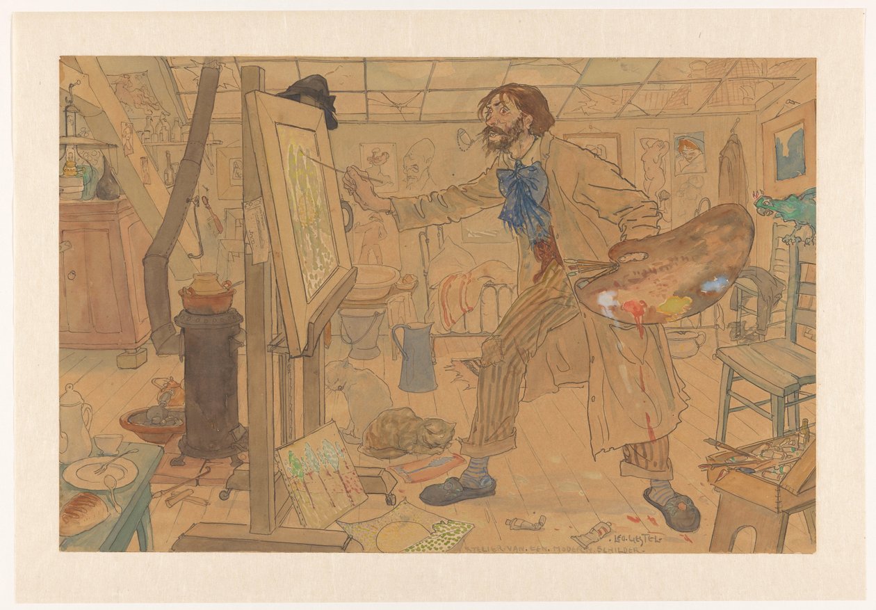Atelier di un pittore moderno da Leo Gestel (signed by artist)