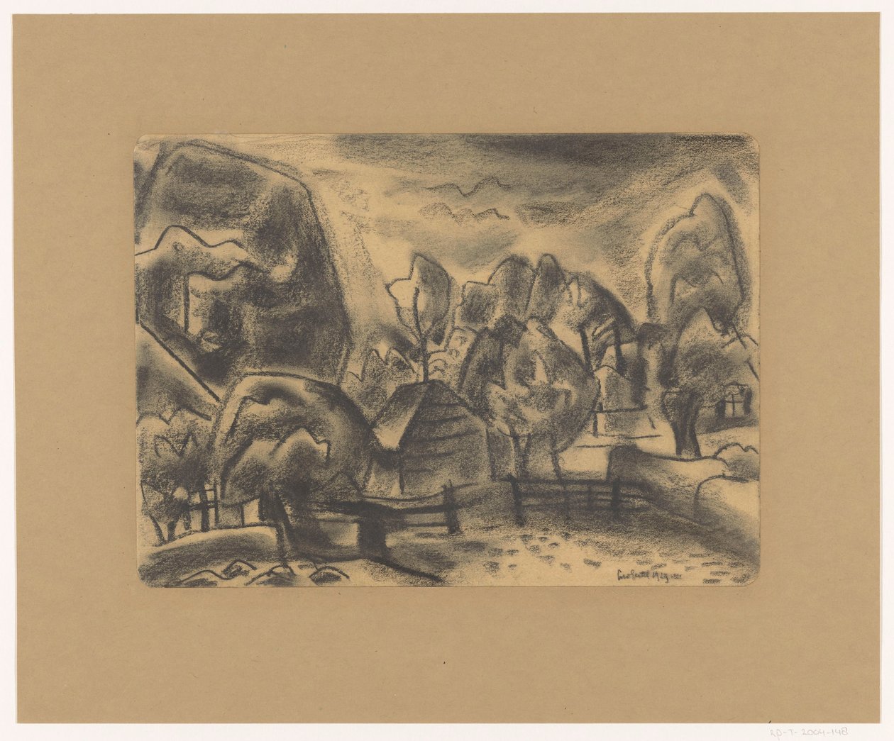 Paesaggio con fattoria tra gli alberi da Leo Gestel (signed by artist)