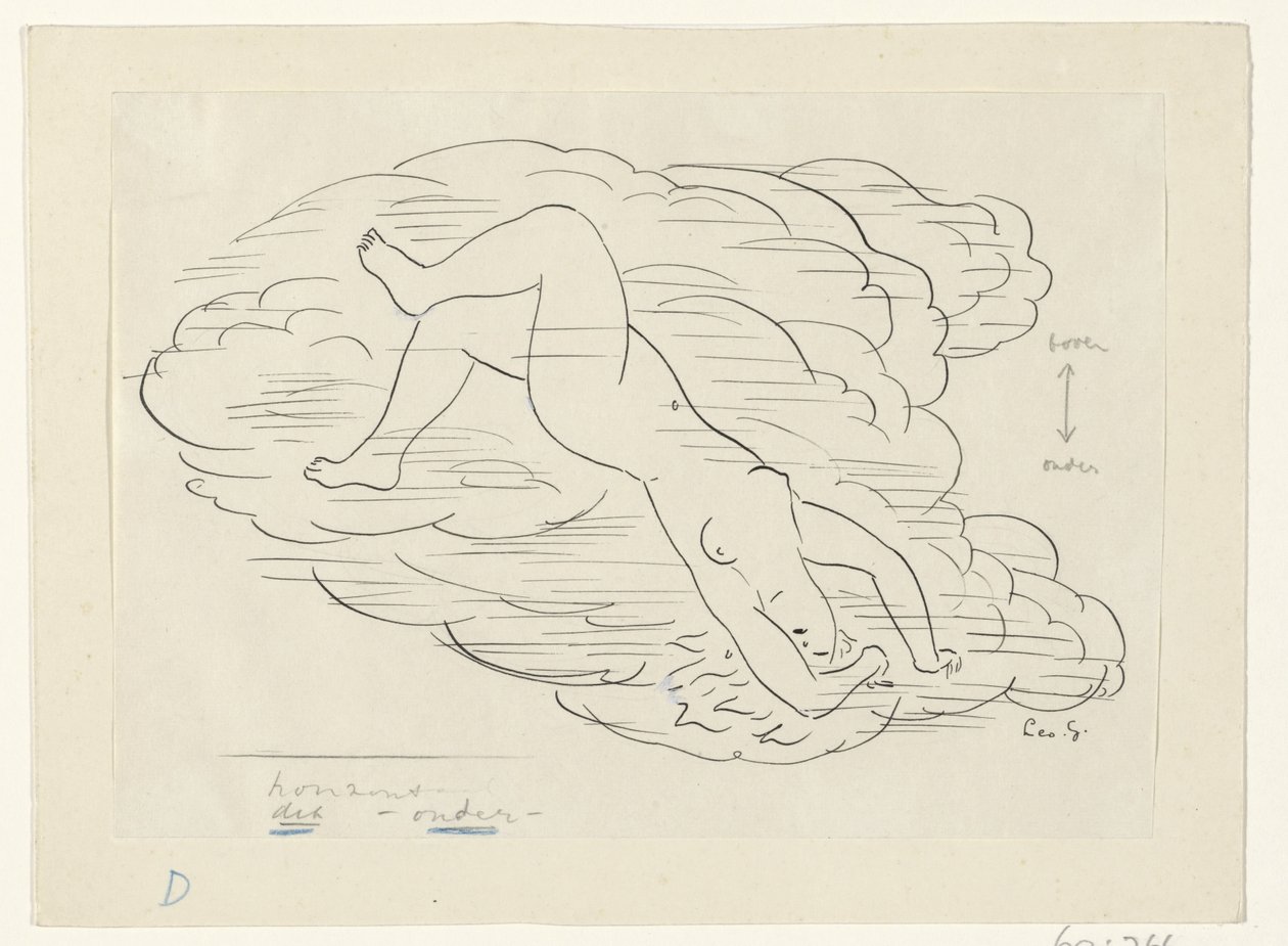 Donna nuda tra le nuvole da Leo Gestel (signed by artist)