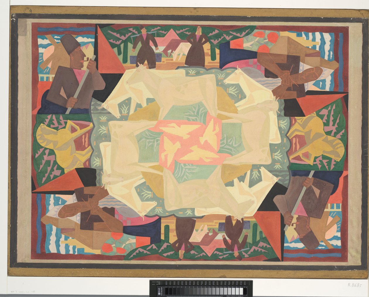 Progetto di tappeto motivo Olanda da Leo Gestel (signed by artist)
