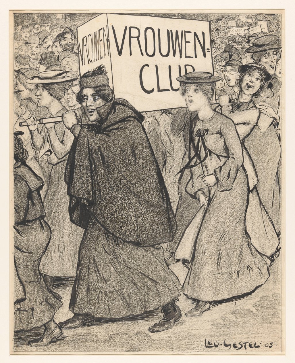 Donne in una parata di un club femminile da Leo Gestel (signed by artist)