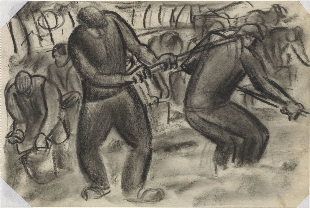 Raccoglitori di patate nel campo da Leo Gestel