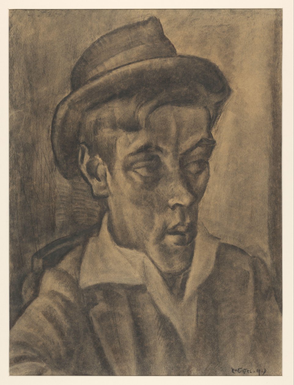 Busto di uomo con cappello da Leo Gestel