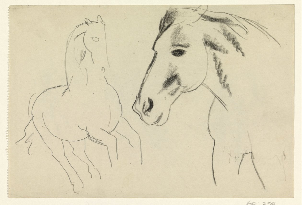 Cavallo al galoppo e testa di cavallo da Leo Gestel