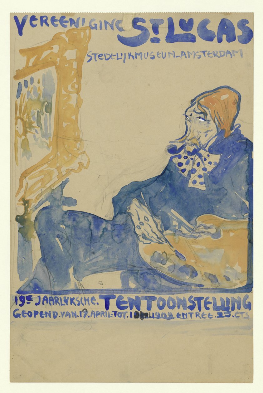 Progetto per il manifesto della 19a mostra annuale di Vereening St. Lukas al Museo Stedelijk di Amsterdam da Leo Gestel