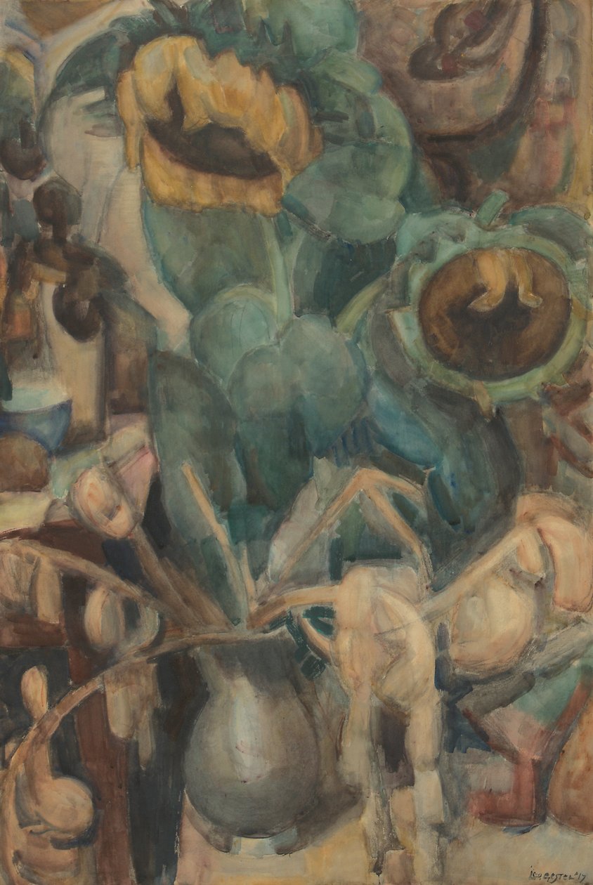 Natura morta con girasoli in un vaso da Leo Gestel