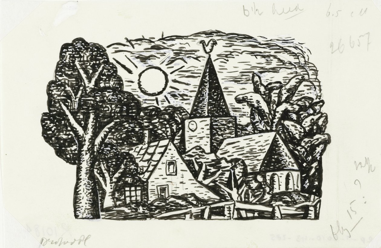 Vignetta per biografia di Gestel di Prof. W. van der Pluym da Leo Gestel
