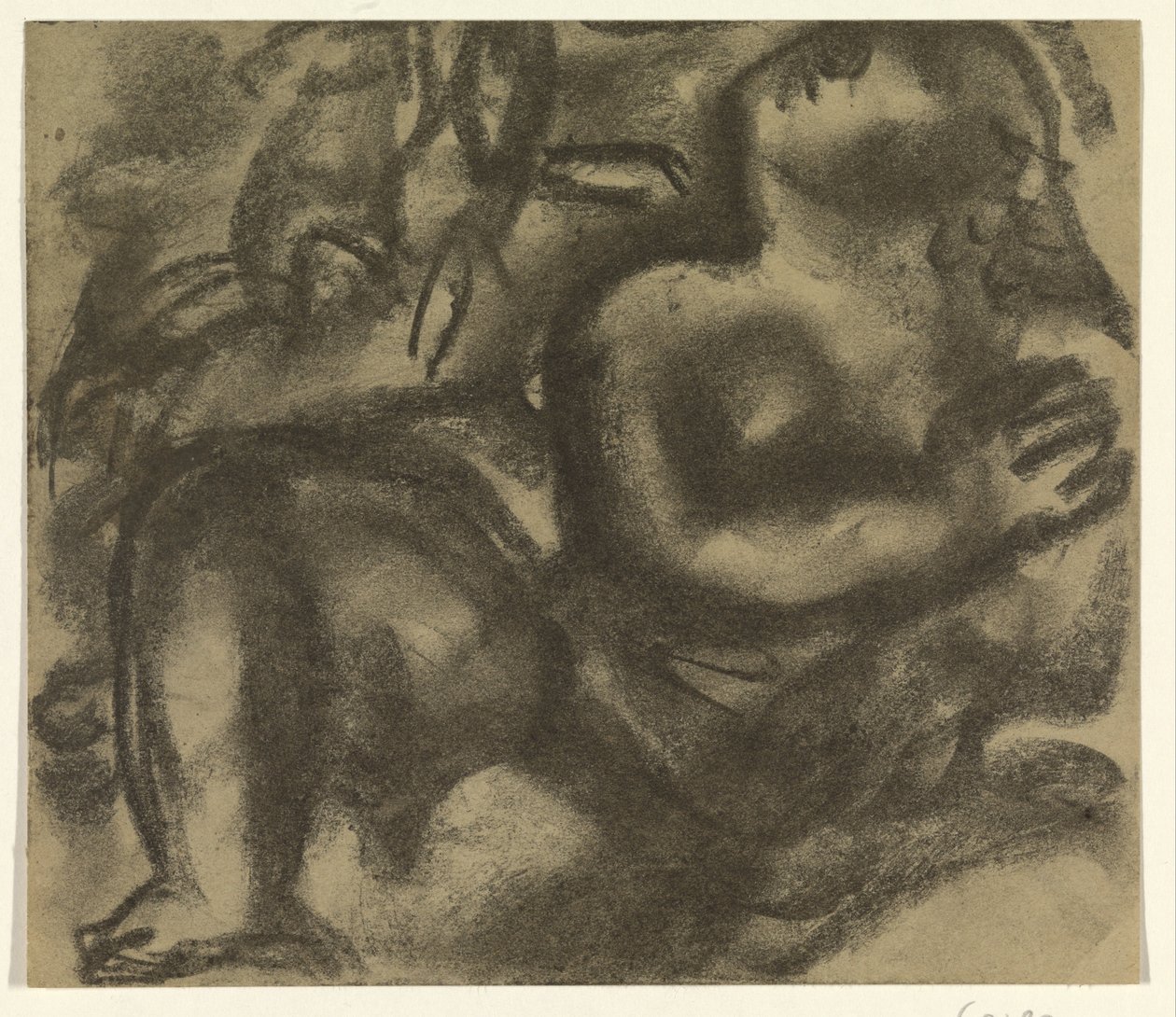 Modello femminile nudo seduto in un paesaggio da Leo Gestel