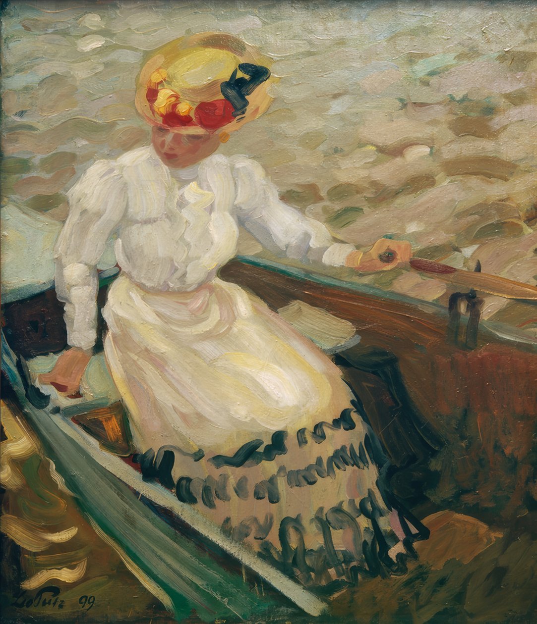 Ragazza in barca da Leo Putz