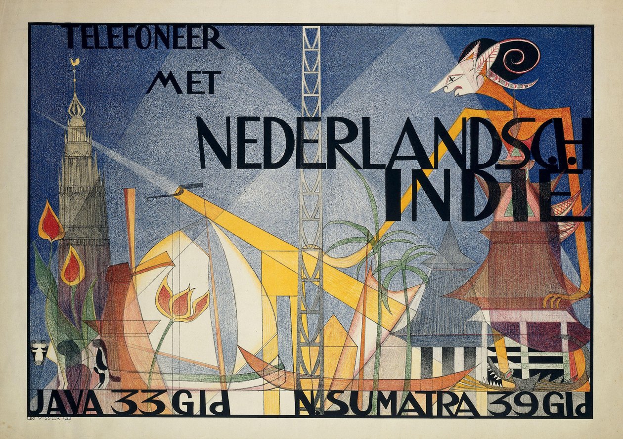 Poster Telefona con le Indie Olandesi da Leo Visser