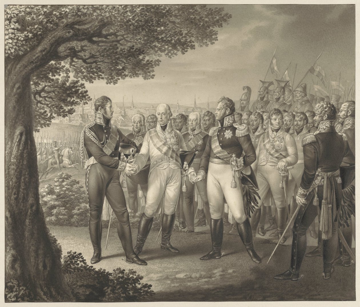 Primo incontro dei monarchi alleati con i loro ministri a Praga, 18 agosto 1813 da Leo Wolf