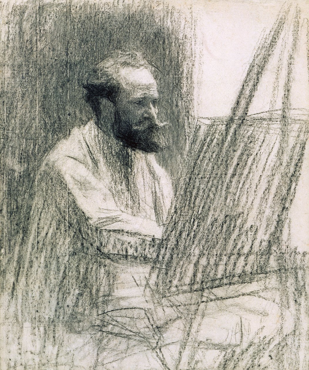 Ritratto di Edouard Manet (1832-83) al suo cavalletto da Leon Augustin Lhermitte
