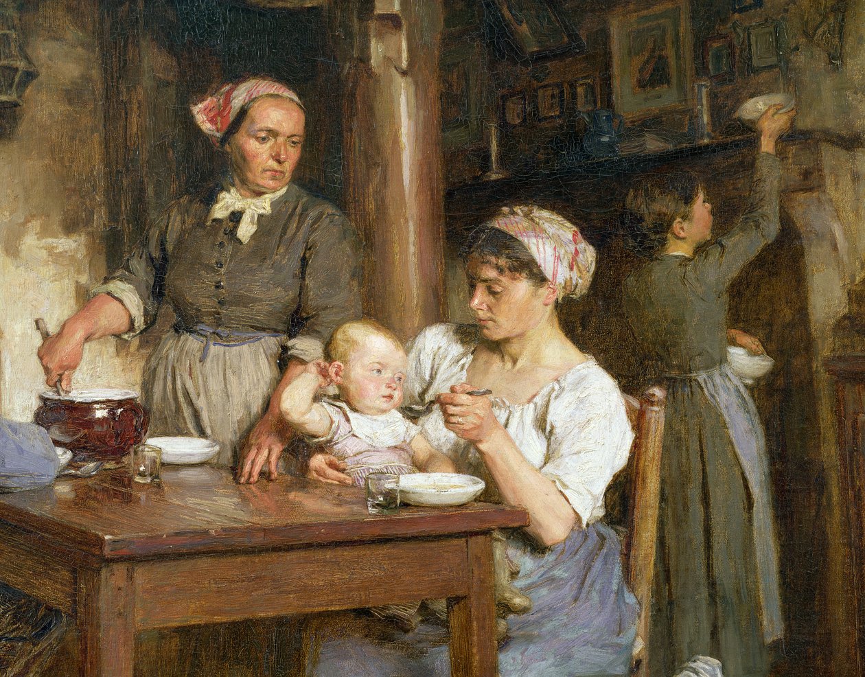 Il pasto di mezzogiorno (dettaglio) da Leon Augustin Lhermitte