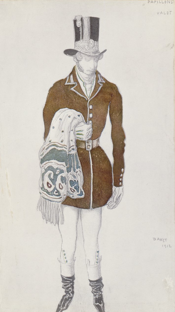 Costume per un gentiluomo, da Les Papillons, 1912 da Leon Bakst