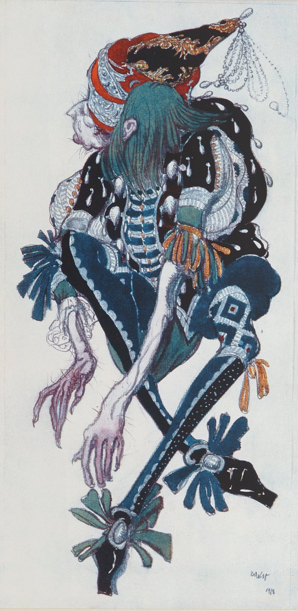 Costume per il paggio della fata cattiva Carabosse, da La bella addormentata, 1918 da Leon Bakst