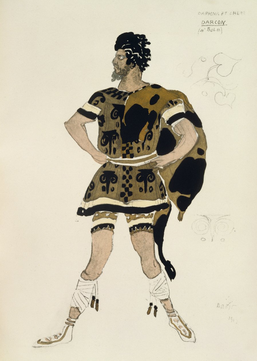 Costume per Darcon, da Dafni e Cloe, c.1912 da Leon Bakst
