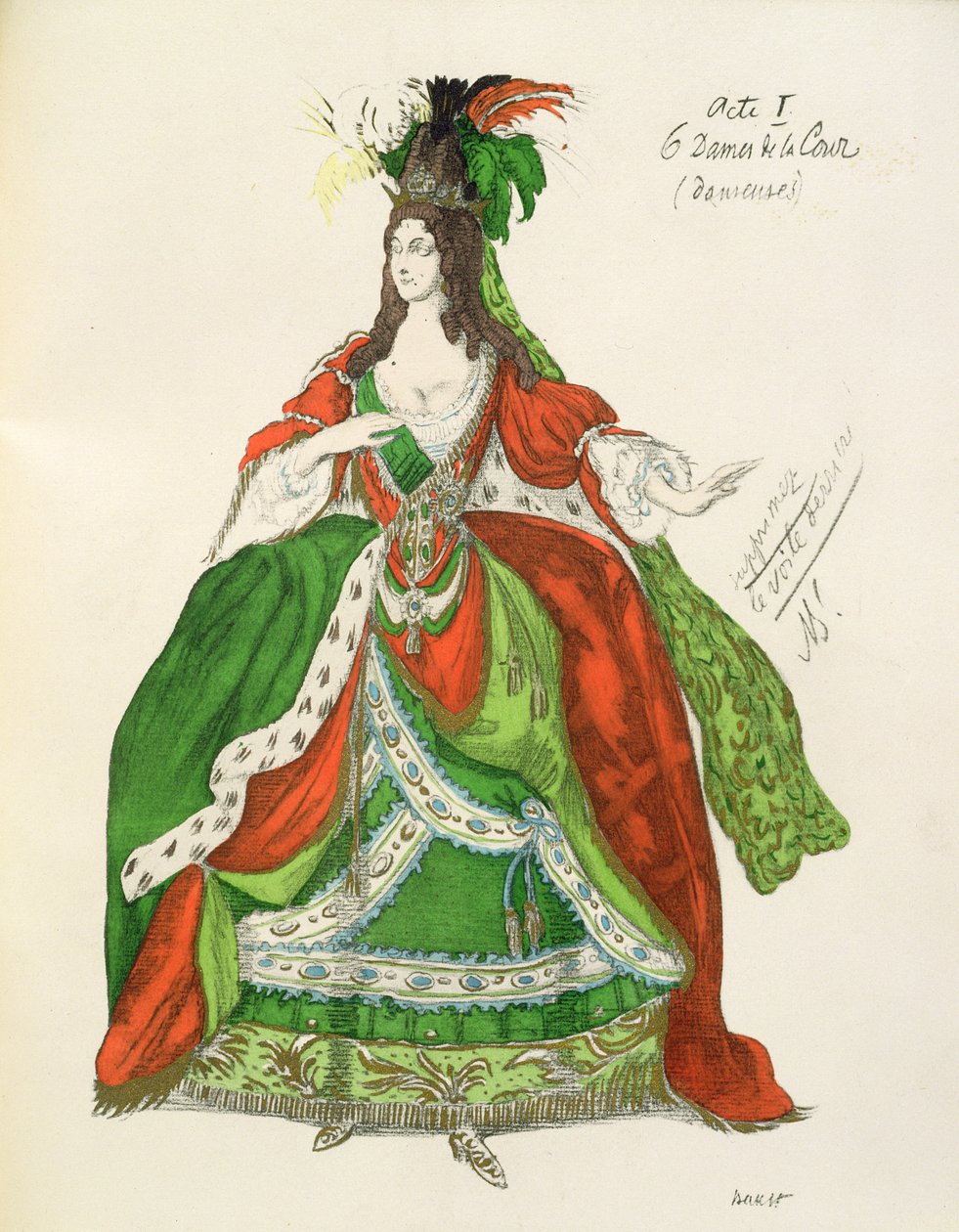 Costume per una cortigiana e ballerina, da La Bella Addormentata, 1921 da Leon Bakst