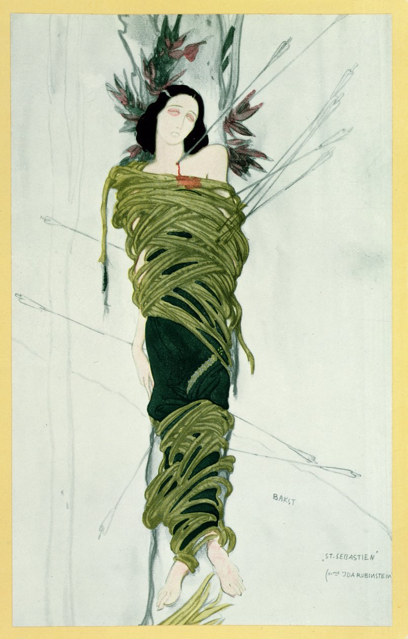 Ida Lvovna Rubinstein nel Martire di San Sebastiano da Leon Bakst