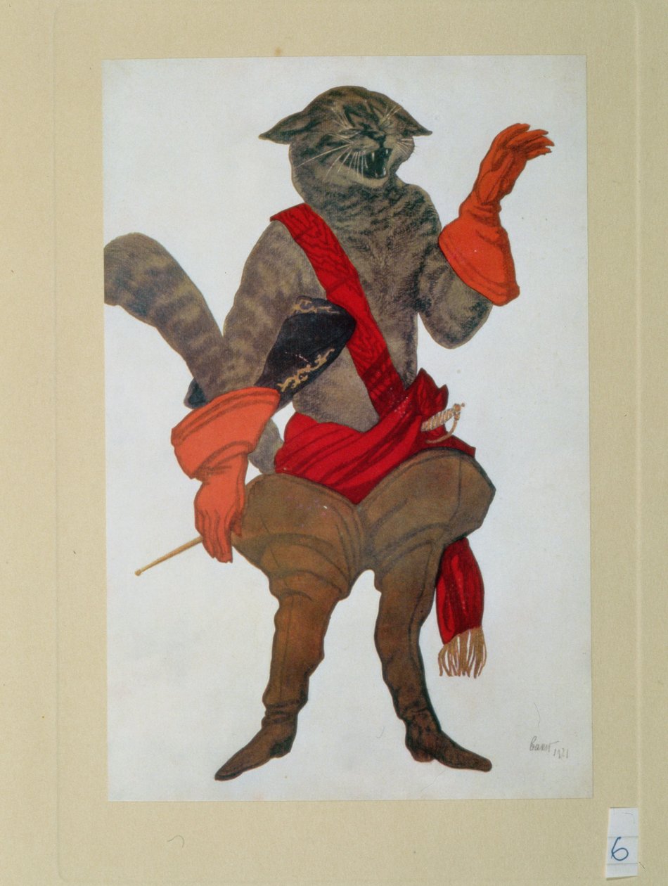 Il gatto con gli stivali, da La bella addormentata, 1921 da Leon Bakst