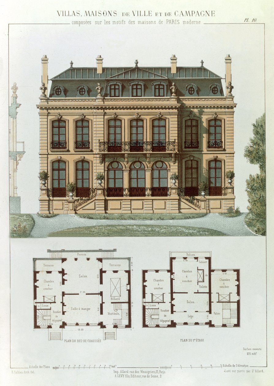 Casa suburbana parigina e piani, da 